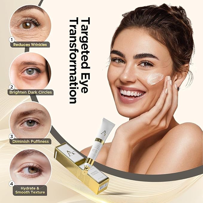 Retinol Eye Cream for Dark Circles and Puffiness – Hydrating Eye Serum for Wrinkles and Fine Lines, Anti-Aging Under eye Cream for Women, 0.71 fl oz