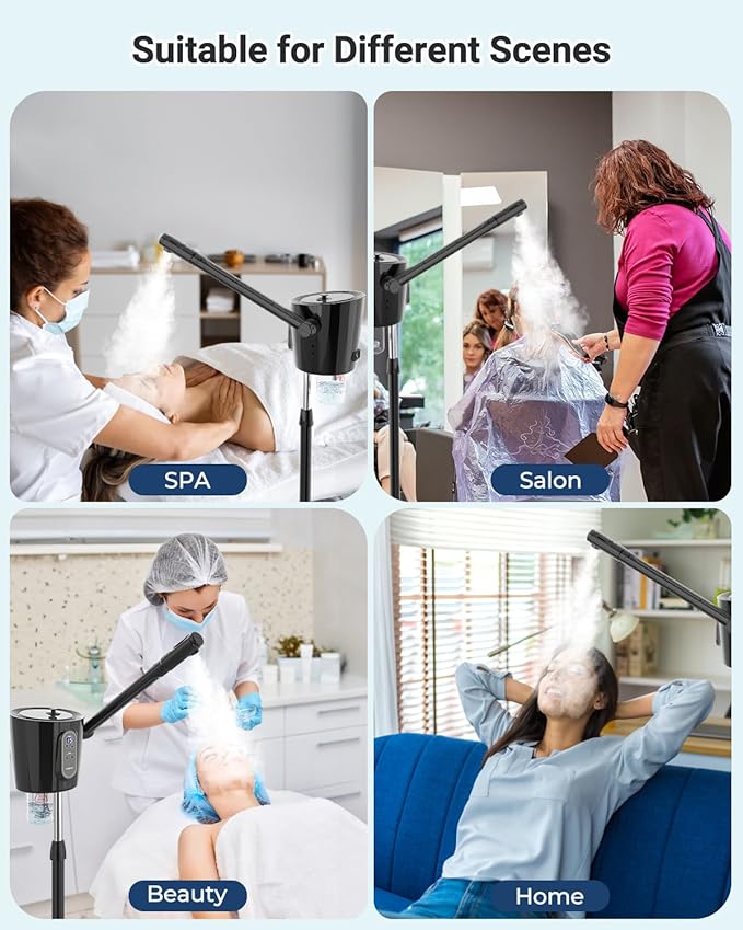 Kingsteam Professional Facial Steamer with Ozone - Ionic Nano Hot Mist Steamer with Large Capacity and 30-Min Timer for Estheticians, Beauty Salons, and Home Skin Care Use