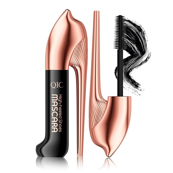 Unique High Heel Design Mascara – Ultra-Volumizing & Lengthening Lash Cosmetics Mascara for Long, Thick, Curled Lashes – 24H Waterproof & Smudge-Proof – Ultra Black, Dramatic Eye Makeup Look