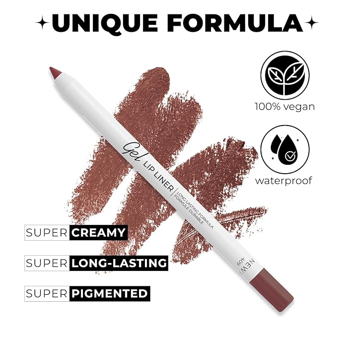 Lamel Matte Gel Lip Liner Pencil | Weightless & CreamyTexture - Sharpenable - Longwear & Waterproof - High Pigmented & Flawless Finish - Cruelty-free & Paraben-Free,- 409, 1,7g/0.05oz