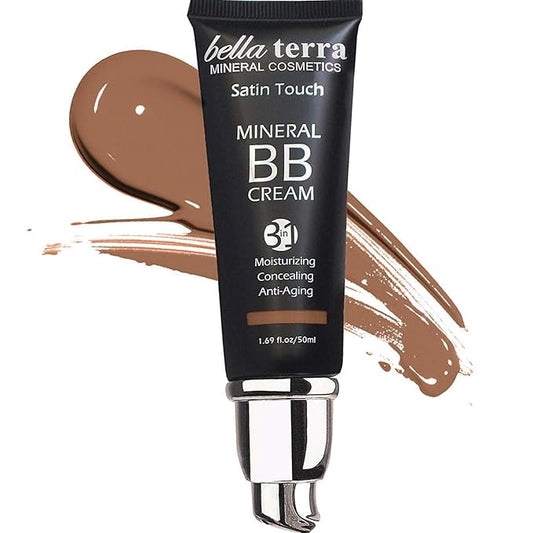 Bellaterra Cosmetics BB Cream – Tinted Moisturizer & Mineral Foundation Makeup, Dark 107 – Lightweight, Oil-Free, Buildable Coverage, Matte Finish, Anti-Aging Concealer, Clean Beauty, 1.69 oz