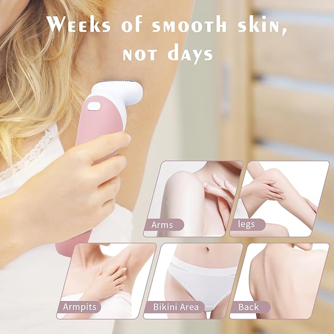 5 in 1 Electric Shaver for Women,Epilators Hair Removal for Women's Body, Electric Razor for Women Legs Public Area Bikini Trimmer, Face Scrubber, Facial Cleaning Brush Dry Wet Gift Set (Pink)