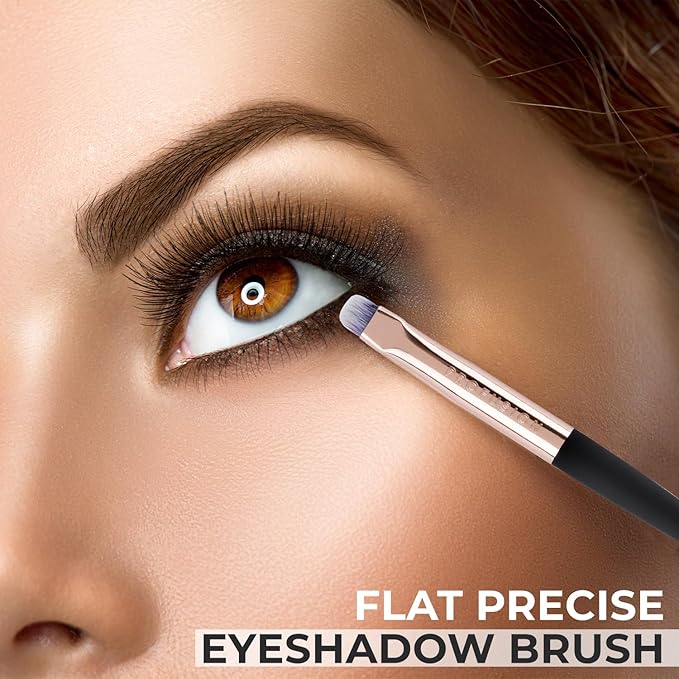 Profusion Cosmetics Flat Precise Eyeshadow Brush - Softens Dramatic Edges & Fine Lines, For Eyeshadow, Eyeliner