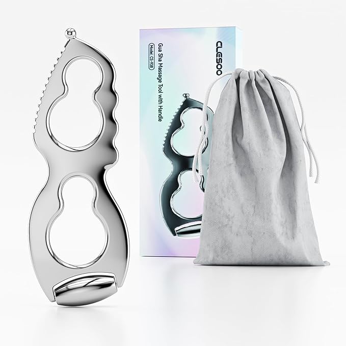 Gua Sha Facial Tools Stainless Steel Guasha Tool for Face Metal Gua Sha Muscle Scraper Tool Massage Body Gua Sha Graston Tool Physical Therapy Face Sculpting Tool Iastm Tool Derma Edge Women Skin Care