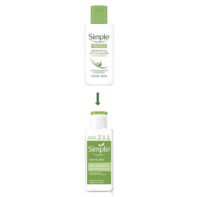 Simple Kind to Skin Face Moisturizer For Sensitive Skin Replenishing Rich 12-Hour Moisturization for All Skin Types 4.2 oz