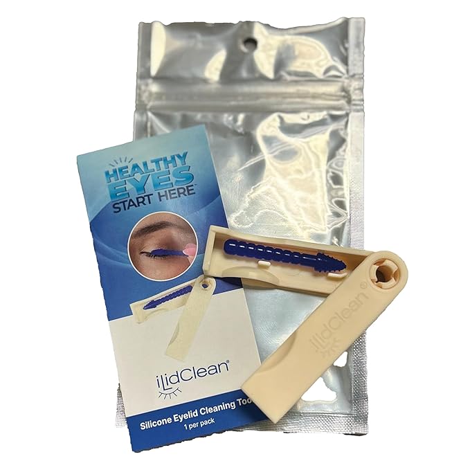 ILidClean Silicone Eyelid Cleaning Tool, Remove Lid Margin Debris Including Waxy Mascara Residue, Lash Gluesbiofilm, Makeup, Reusable, Compact and Portable1/pkg