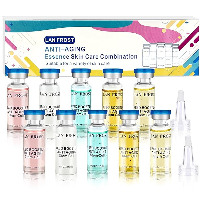 BB Facial Glow Serum Starter Kit Anti-Aging Hydration Serum Skincare Set, 10 vials Hydration Acid Ampoule Essence Intensive Treatment Booster Kit