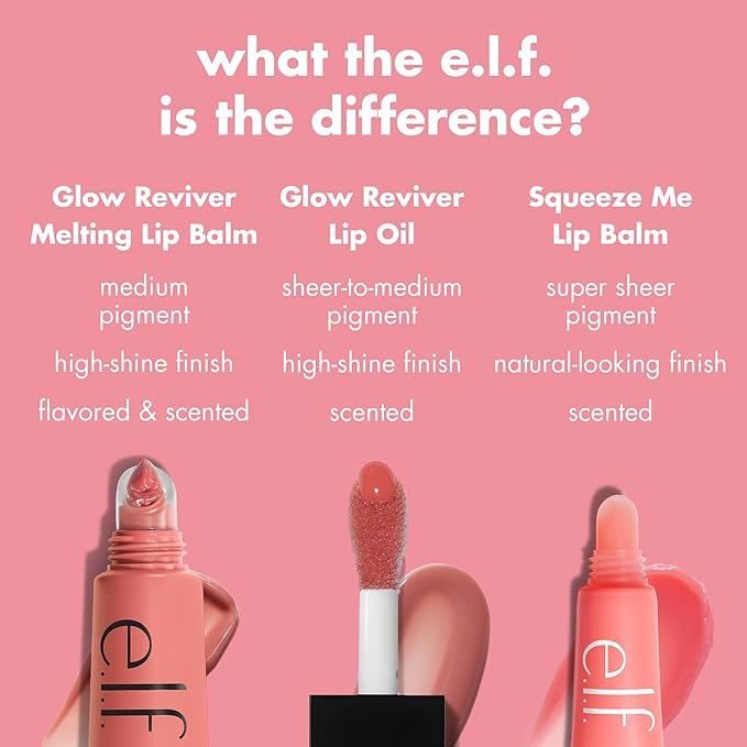 e.l.f. Glow Reviver Melting Lip Balm, Hydrating Tinted Lip Balm For A Glossy Finish & Soft, Supple Lips, Vegan & Cruelty-Free, Blackberry Sorbet