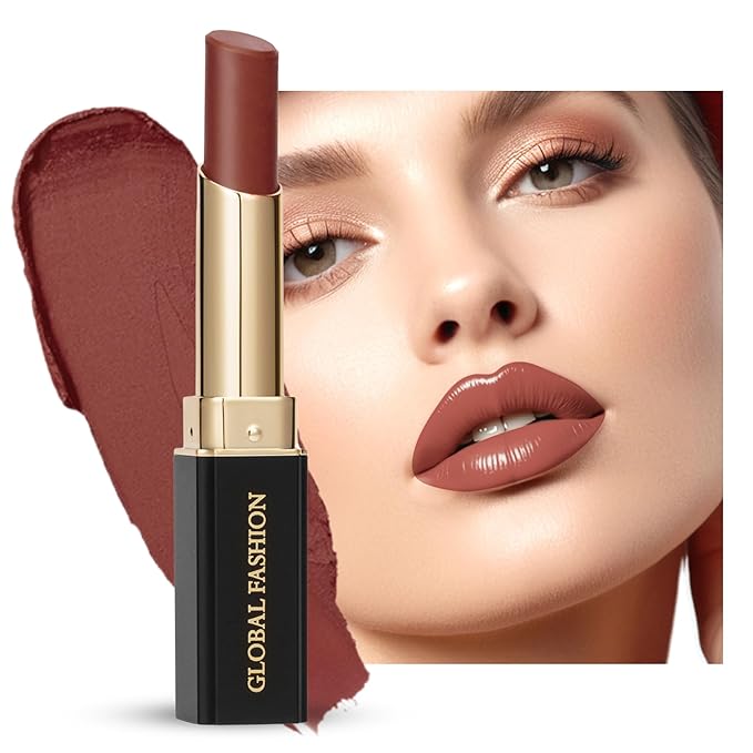 Global Fashion Silk Smooth Matte Lipstick – Long-Lasting, Luxurious Color, Rich Hydration, Lightweight Formula, Lightweight Matte Lip Color for Women, Available in Multiple Shades (124, 0.12 oz)