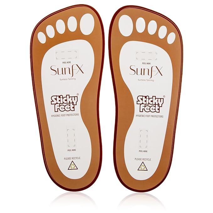 SunFX Disposable Sticky Feet Protectors (50-PAIRS) Spray Tan Feet Protector Pads for Sunless Airbrush Tanning