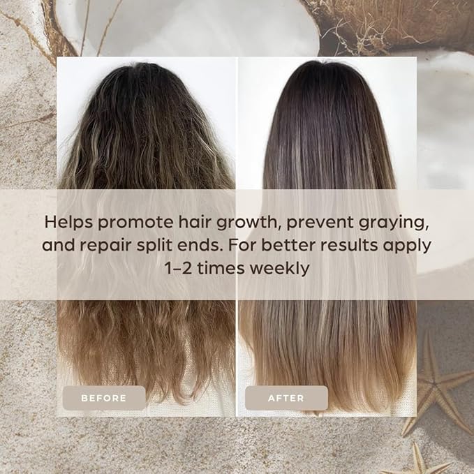Organic Coconut Hair Mask for Hair Growth and Volume, Moisturizing and Deep Conditioning Mask For Dry Damaged Hair, Hair Tchicking Treatment Cream Mask, Fights Breakages and Split Ends