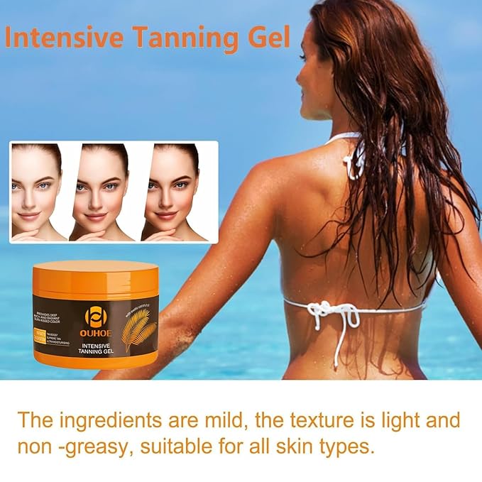 2024 Tanning Gel, Brown Tanning Gel, Tanning Accelerator Cream, Soft Brown Intensive Tanning Luxe Gel,Tanning Luxe Gel, Tanning Cream for Sunbeds & Outdoor Sun 150g/1PC