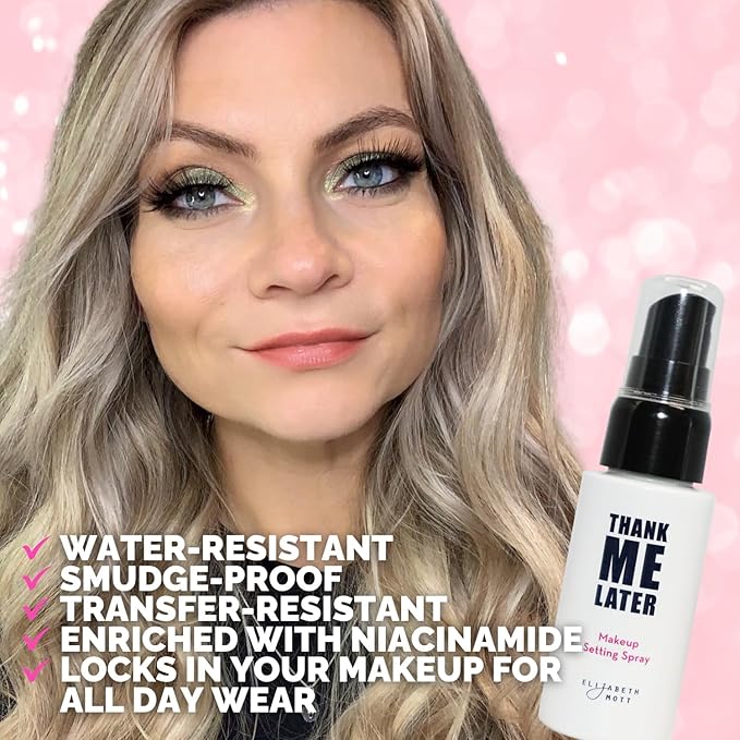 Elizabeth Mott Thank Me Later Primer & Setting Spray Bundle – Oil-Control Face Primer for Smooth, Matte Finish & Hydrating Setting Spray with Niacinamide for Dewy, Long-Lasting Makeup – 30g + 95ml