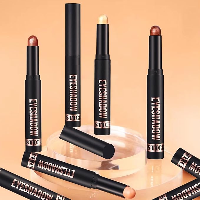 Silver Eyeshadow Stick, Shimmer Cream Single Eyeshadow Pencil Makeup, High Pigmented Crease-proof Eye Shadow Brightener stick, Hypoallergenic Waterproof Long Lasting Eye Highlighter Stick (18#)