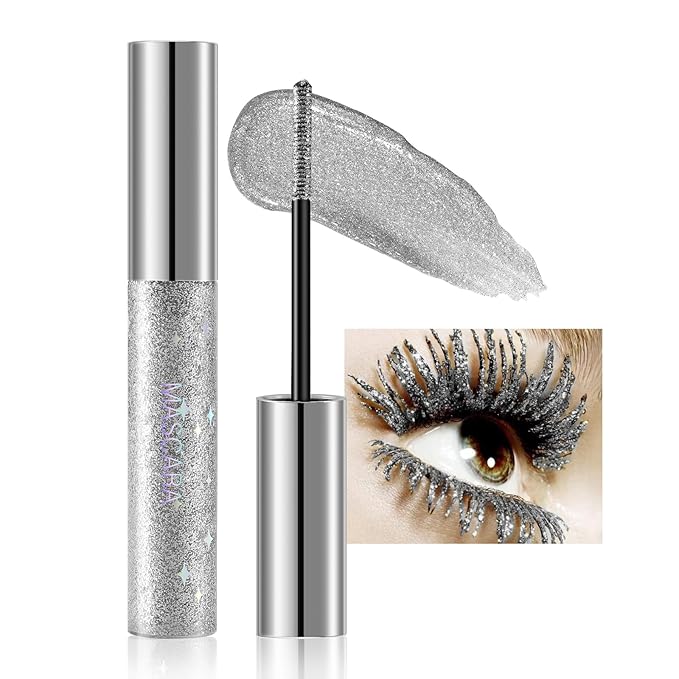 Colored Fiber Mascara, Waterproof Long Lasting Eyelash Mascara, Glitter Eyeshadow And Brow, Volume And Length, Sparkle Eye Makeup