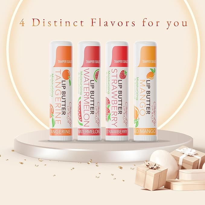 CHAP-LIP Original Lip Balm Hydrating Bulk Chap Stick with Fruit Flavors, Coconut Oil, and Cocoa Butter - Christmas Gift Stocking Stuffers Lip Therapy Pack for Men and Women - Made in the USA, 24 Pack