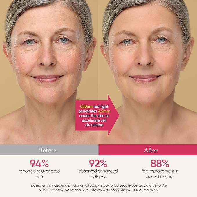 SMOOTHGLOW 2.0 PRO Awakening-4D 9-in-1 Red Light Therapy for Face, Home Radiant Renewal Facial Wand, LED Light Therapy Wand for Face Lift, Firm, Anti-Aging Wrinkle, Rejuvenation, Gift Set for Women