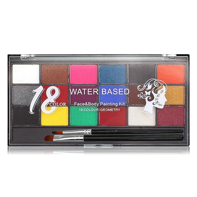 18 Colors Bruise Wheel for Special Effects,Halloween Face Body Paint SFX Makeup,Light Green Witch Zombie Gamora Face Body Paint Oil Based Cosplay Theatrical Halloween Makeup Kit