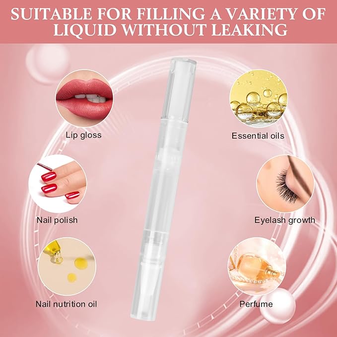100PCS Empty Cuticle Oil Pen Transparent Twist Pens Lip 3ml