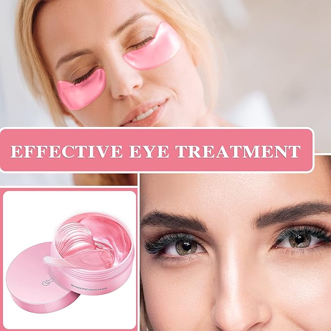 Under Eye Patches for Puffy Eyes & Dark Circles Treatments- 30 Pairs - Moisturizing Eye Mask for Reducing Fine Line,Hydrating Under Eye Pads,Improve Smooth Wrinkles and Under Eye Bags(Pink)