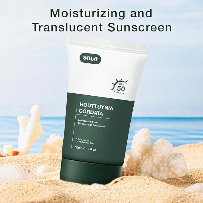 Heartleaf Silky Moisture Sunscreen, korean sunscreen Moisture Daily Sunscreen, Hydrating, No White Cast, Moisturizing, Korean SPF 50+ PA++++ Clear Filter Sun Essence (1.76Fl Oz / 50 ml) 1 PCS
