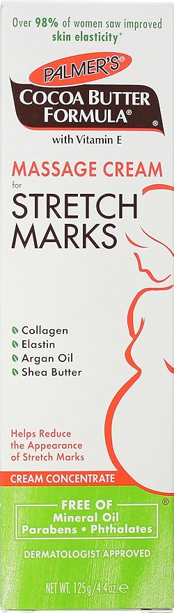 Palmer's Cocoa Butter Formula Massage Cream for Stretch Marks and Pregnancy Skin Care, 4.4 Ounces (Pack of 2)