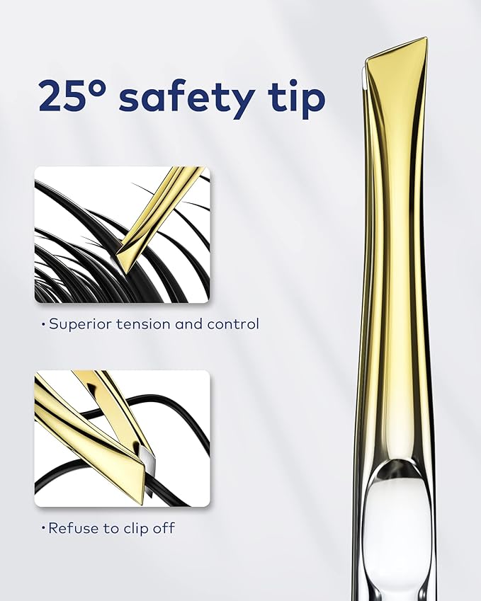 llano Tweezers, Professional Precision Eyebrow Tweezers for Women and Men, Stainless Steel Slanted Hair Removal Plucker Makeup Tool for Brow, Facial Hair, Blackhead and Splinter
