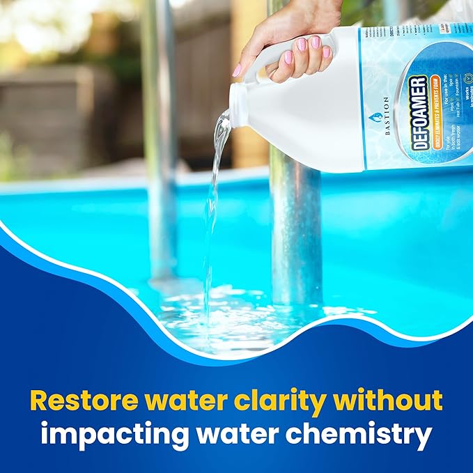 Hot Tub Defoamer - Pool, Fountain, & Spa - Antifoam Concentrate - Silicone Emulsion - Quickly Removes & Prevents Foam in Water - Eco Friendly & Safe Formula - Case of 6 X 1/2 Gallon (384oz)