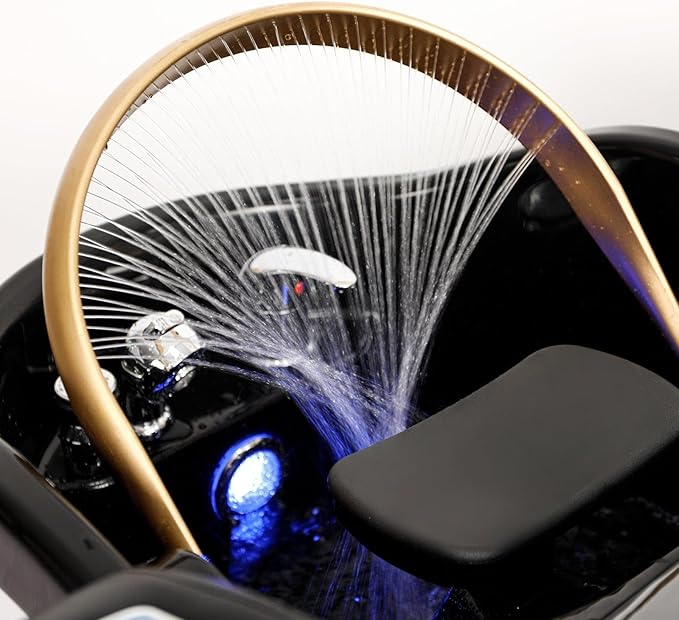 TATARTIST Automatic Smart Massage Shampoo Bed with Fumigation Head Therapy Armrest and Legrest Airbag Wrapping ABS Plastic Basin Body Electrical Massage Shampoo Bed for Spa Beauty Salon