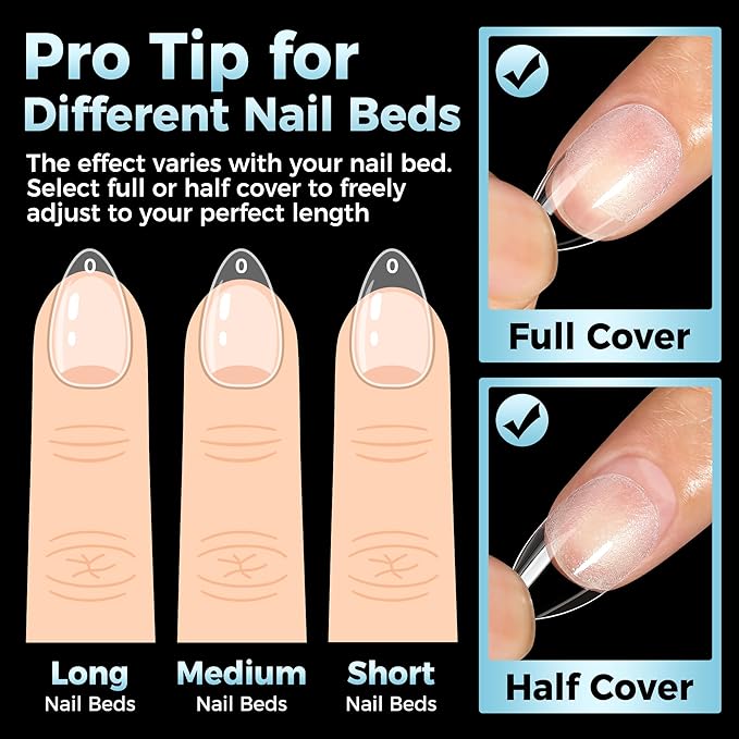Short Almond Gel Nail Tips 360Pcs, Pre Etched Nail Tips Almond Shape Full Cover Soft Gel Fake Nails for Nails Extension DIY Art Salon 12 Sizes