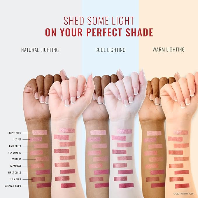 Runway Rogue Silk Glam Liquid Lipstick Lip Trio, Long Wear Frosted Liquid Lipstick Pack, (‘Paparazzi’, ‘Couture’, ‘Sex Symbol’)