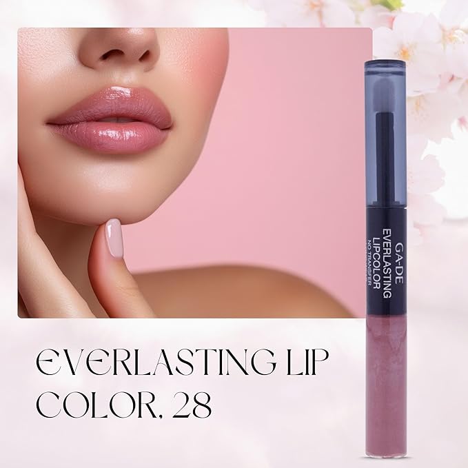 GA-DE Everlasting Lip Color, 28 - Full Coverage, Non-Oily, Moisturizing, Long Lasting Lipstick - Dries Quickly into Ultra-Thin Film - 0.28 oz