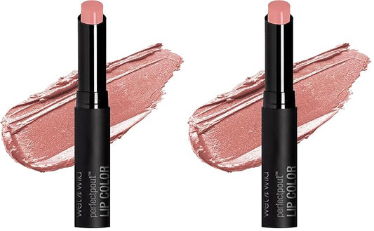 wet n wild Perfect Pout Lipstick, Peach No More Drama, Gluten-Free, Cruelty-Free, Lip Color (Pack of 2)