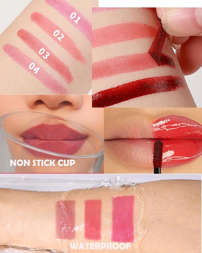 Peel Off Lip Stain Tattoo Lip Gloss,Nude Pink Matte Lip Liner Stain Peel Off Waterproof Long Lasting,Highly Pigmented Transfer-Proof Lips Tint Non-Stick Tinted Liquid Lipstick Makeup for Women-04