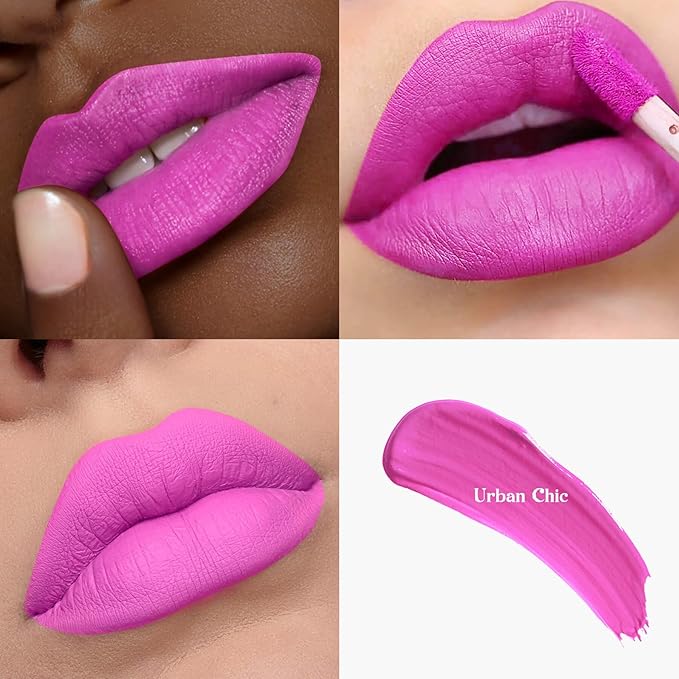 Hot Pink Liquid Lipstick - Long Lasting, Smudge-Proof, Transfer-Resistant Lip Color,Waterproof, Non-Transfer Formula (Urban Chic)