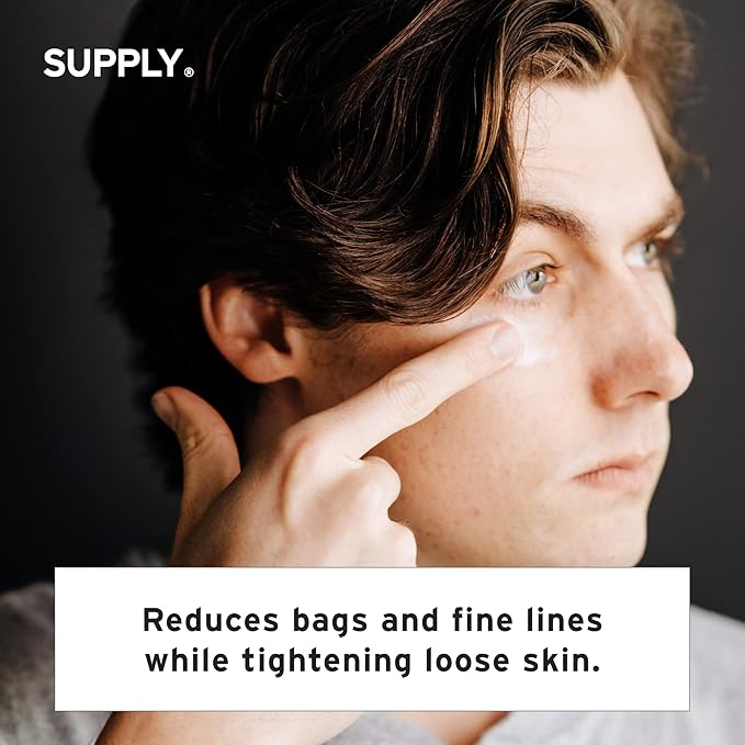 SUPPLY Age Defense Eye Cream - Powerful Anti-aging Eye Cream for Men - Reduces Bags, Puffiness, and Dark Circles - Natural, Paraben Free Eye Moisturizer - Peptides, Hyaluronic Acid, Caffeine Eye Cream