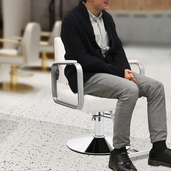 Barber Chair Salon Chair for Hair Stylist Hair Chair for Barbershop Home Height Adjustable & 360° Swivel Styling Salon Chairs Spa Beauty Salon Equipment,Max Load Weight 440Lbs