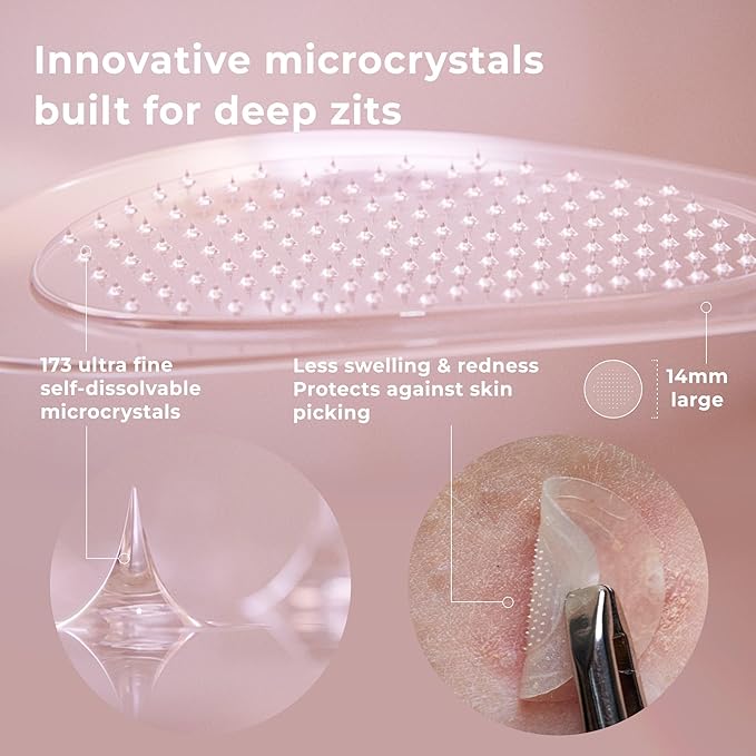 OMMA Korean Microdart Acne Patch, Cystic Acne Treatment, Micropoint Pimple Patches for Face for Early-Stage Painful Zits, Salicylic Acid & Tea Tree - 14 mm Zit Stickers (18 Count)