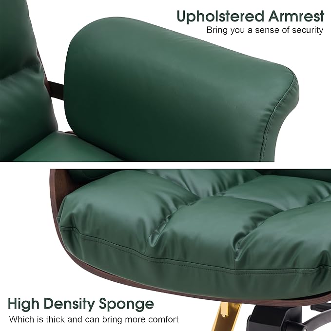 BarberPub Salon Chair Hydraulic Barber Chair Curved Wood Frame Hair Cutting Beauty Spa Salon Styling Equipment 3071 (Green)