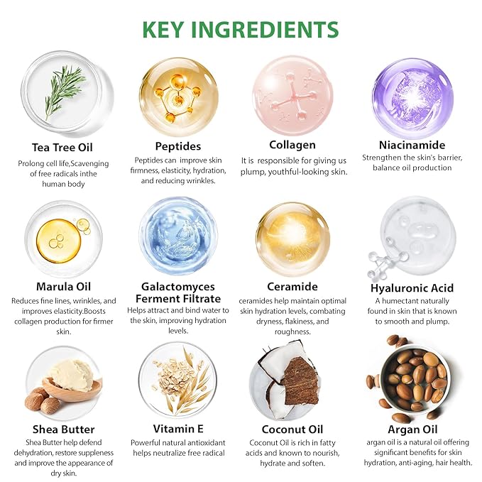 Tea Tree Face Sheet Mask Pack, 55Pcs Skin Care Set for Women & Men, Self Care Kit, Hydrogel Jelly Mask, Eye Gel, Under Eye Patches, Hyaluronic Acid Facial Serum, Christmas, Birthday,Mother Day, Dad