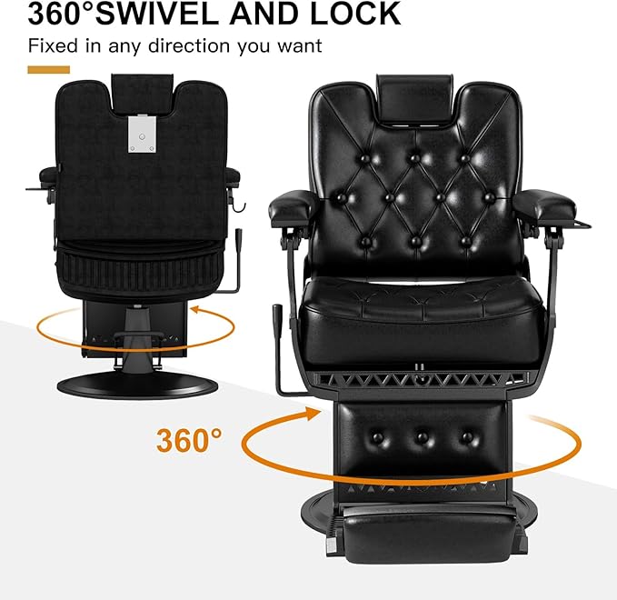 Artist hand Salon Chair, Hydraulic Barber Chairs for Barbershop, Vintage Barber Chair for Hair Stylist, Heavy Duty Barber Chair for Salon Spa Home