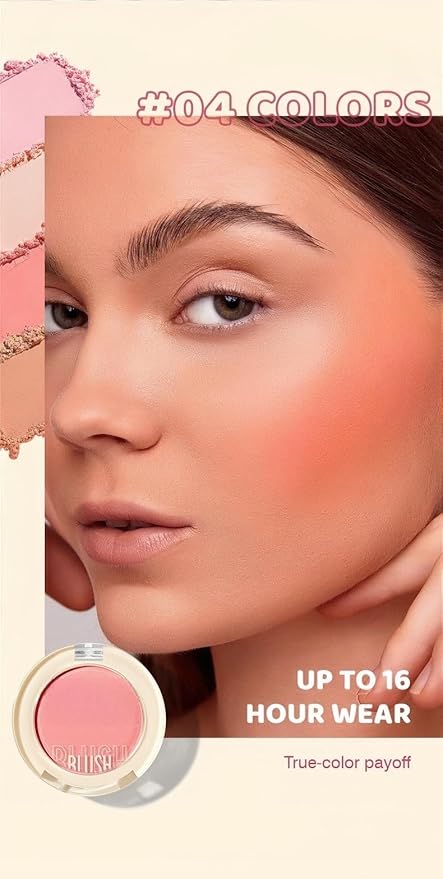 Shiny Blush 12 Color Cream High-Pigmented Buildable Face Blush Long-Lasting Natural Look Face Blush for Cheeks (Color 10)