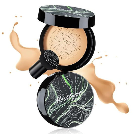 Mushroom Head Air Cushion CC Cream Foundation Full Coverage Moisturizing Oil Control Waterproof Long-Lasting Even Skin Tone Natural Cream Foundation for Mature Skin (Natural)