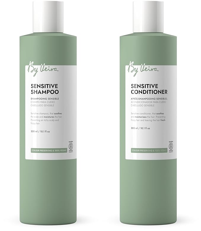 Sensitive Hair Care Set, For Itchy Scalp & Moistures Frizzy Hair, Shampoo + Conditioner, 2 x 10.1 Fl Oz, 100% Vegan & Sulphate/Silicone free