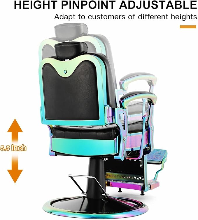 Artist hand Barber Chair All Purpose Hydraulic Recline Salon Chair Beauty Spa Vintage Barber Chair Heavy Duty Chair (Laser Frame)