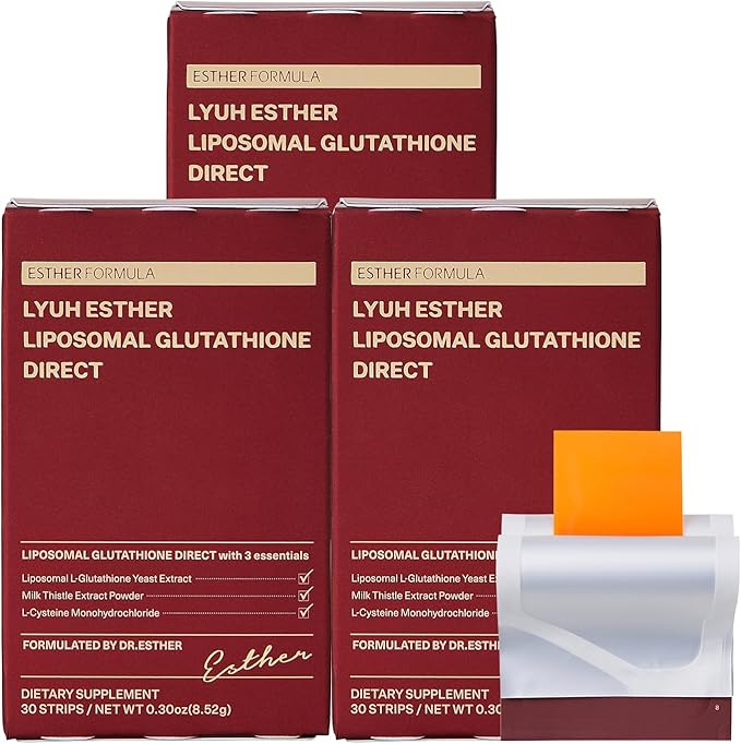 ESTHER FORMULA Liposomal Glutathione Direct 3packs (284mg*90strips) Glutathione Strips, Korean Beauty Supplement Made in USA for antioxidant, Even Skintone, K-Beauty (3)