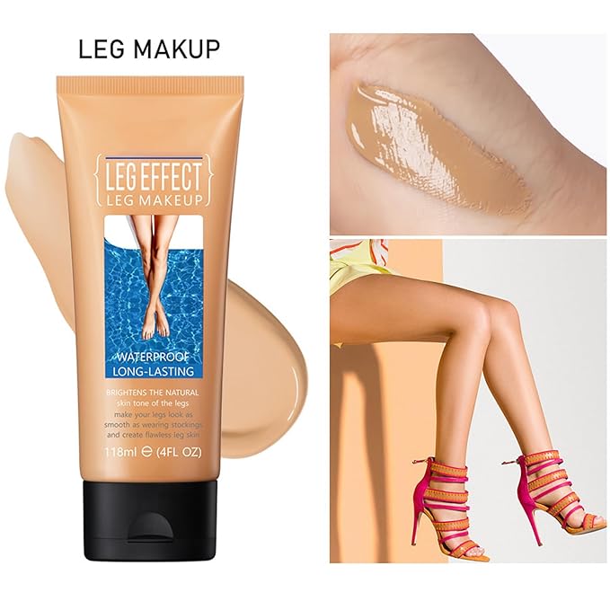 Leg Makeup Waterproof No Transfer, Leg Vein and Body Cover up Makeup for Tattoo Cover Up/Black Skin, Long Last Body Foundation 4 fl oz (Medium Golw)