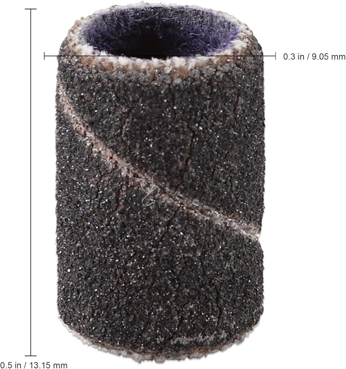 PANA 100 Pieces Nail Sanding Bands Professional Nail Manicure Great Fit for Nail Drill Bits for Acrylic Nails (180 Grit, Black)