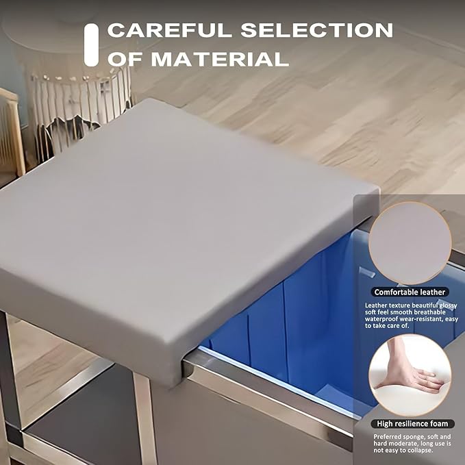 HHEvergreenEnsem Massage Shampoo Bed with Sink & Head Spa Equipment, No Plumbing Head SPA Bed Includes 24 gal Large Water Tank, Storage Space (with Stool, Grey)