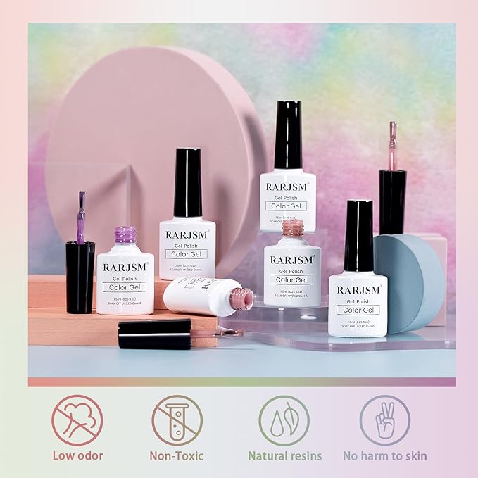 RARJSM Moonlight Cat Eye Gel Nail Polish Set 6 Pcs Smoothie Ceramic Glitter Shimmer Grape Purple Silver White Blue Green Pink Velvet Mirror Cateye Gel Polish with Magnetic Stick UV LED Curing Require